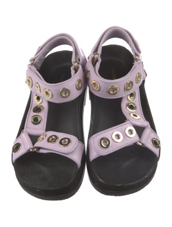 Sandro Leather Studded Accents Slides