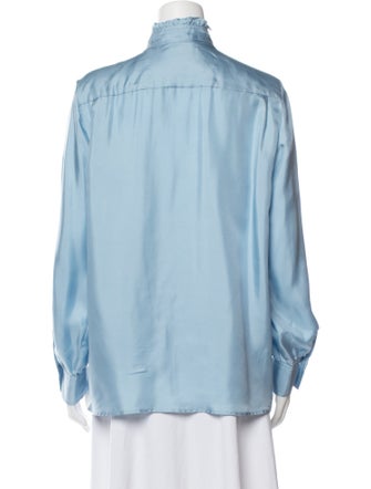 Sandro Mock Neck Long Sleeve Blouse
