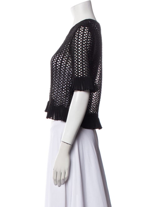 Sandro V-Neck Short Sleeve Crop Top