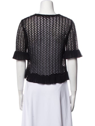 Sandro V-Neck Short Sleeve Crop Top