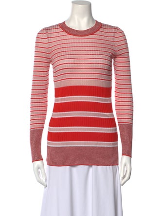 Sandro Striped Crew Neck Sweatshirt