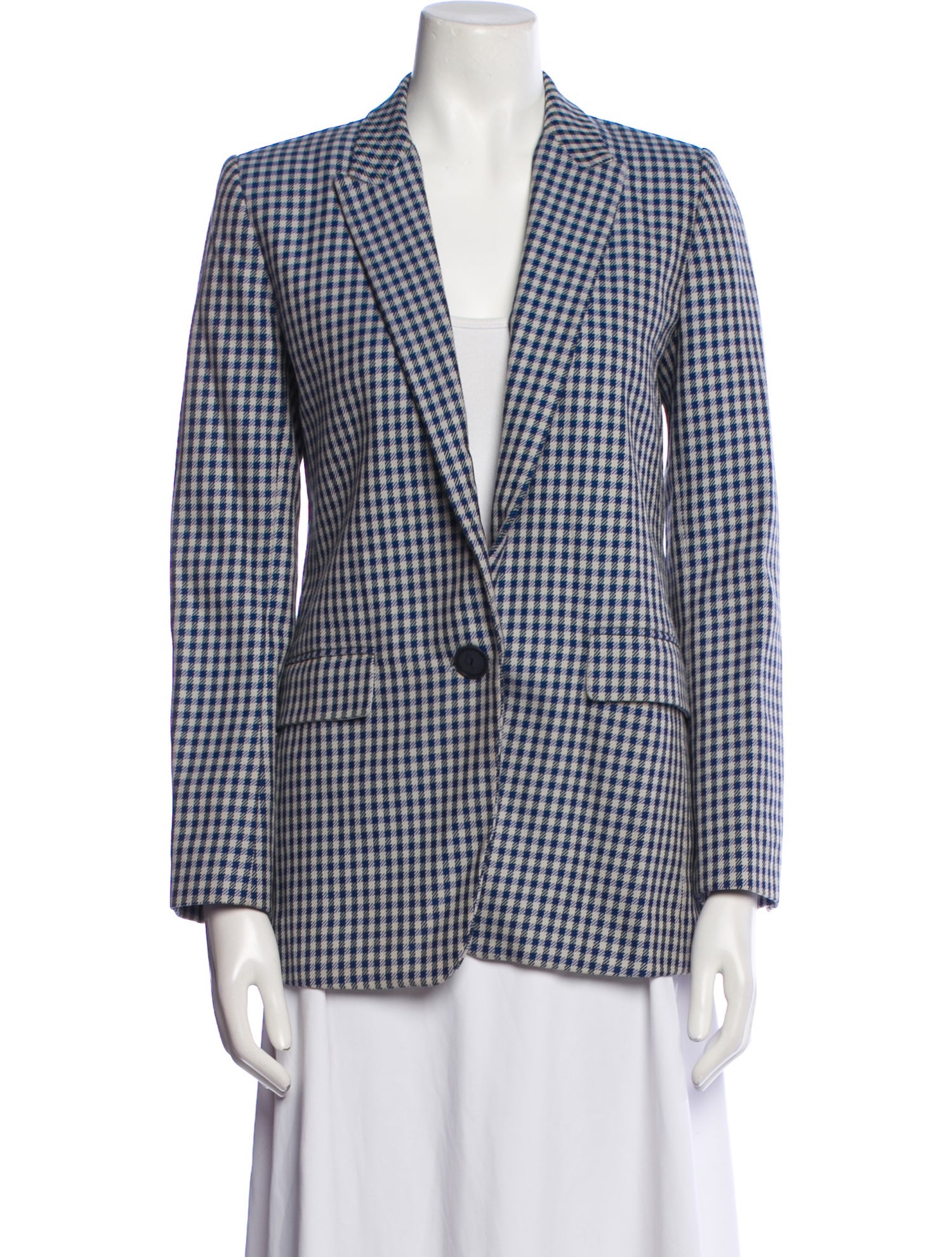 Sandro Plaid Print Blazer