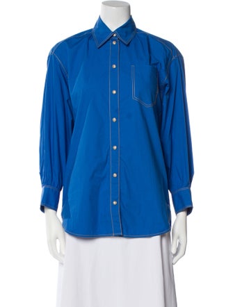Sandro Long Sleeve Button-Up Top