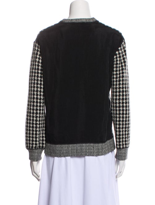 Sandro Houndstooth Print Crew Neck Sweater