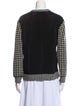 Sandro Houndstooth Print Crew Neck Sweater