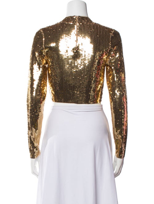 Sandro Mock Neck Long Sleeve Crop Top