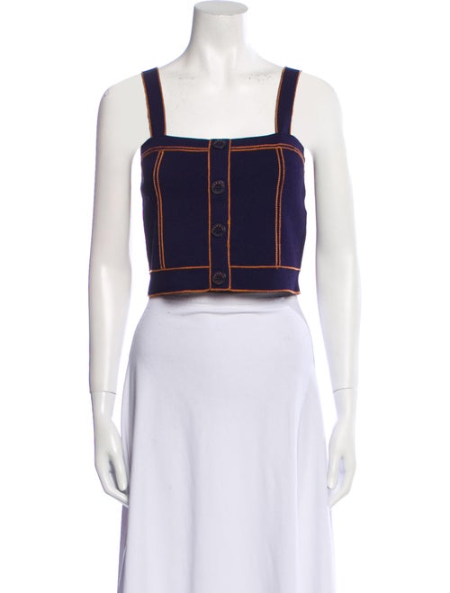 Sandro Square Neckline Sleeveless Crop Top