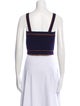 Sandro Square Neckline Sleeveless Crop Top