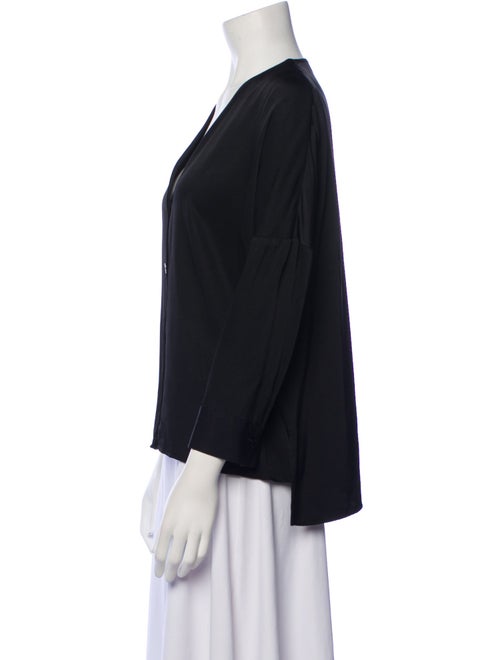 Sandro V-Neck Three-Quarter Sleeve Blouse