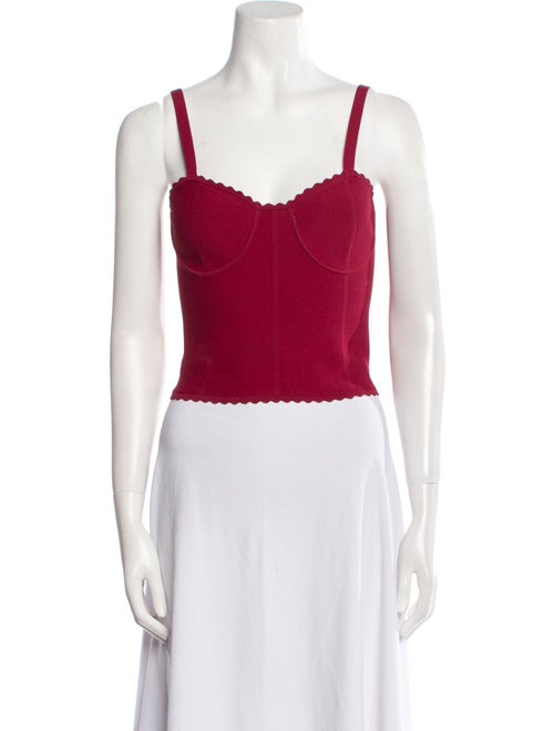 Sandro V-Neck Sleeveless Crop Top