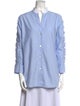 Sandro Mock Neck Long Sleeve Button-Up Top