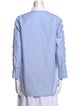 Sandro Mock Neck Long Sleeve Button-Up Top