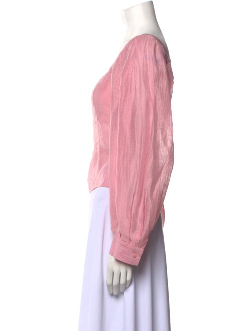 Sandro Linen Square Neckline Crop Top