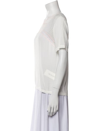 Sandro Square Neckline Short Sleeve Blouse