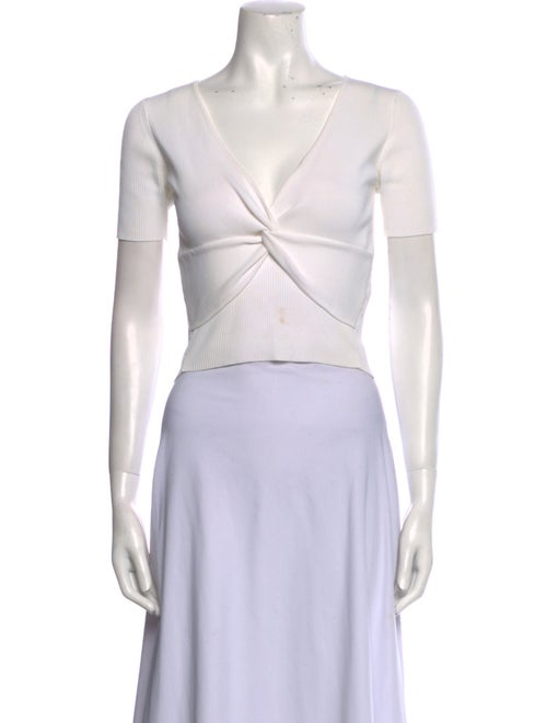 Sandro V-Neck Short Sleeve Crop Top