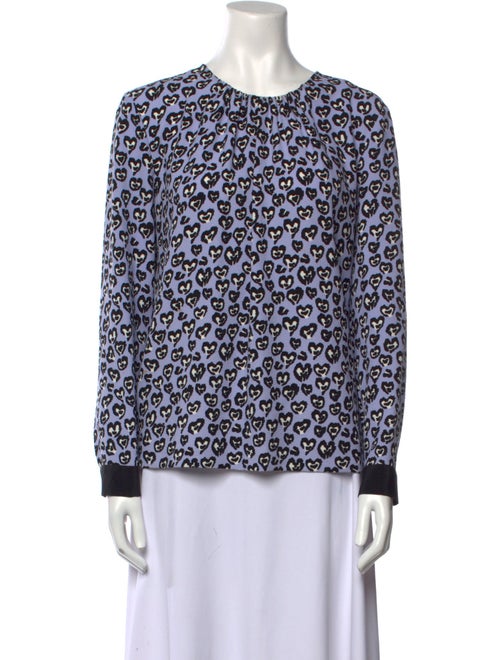 Sandro Printed Crew Neck Blouse