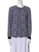 Sandro Printed Crew Neck Blouse