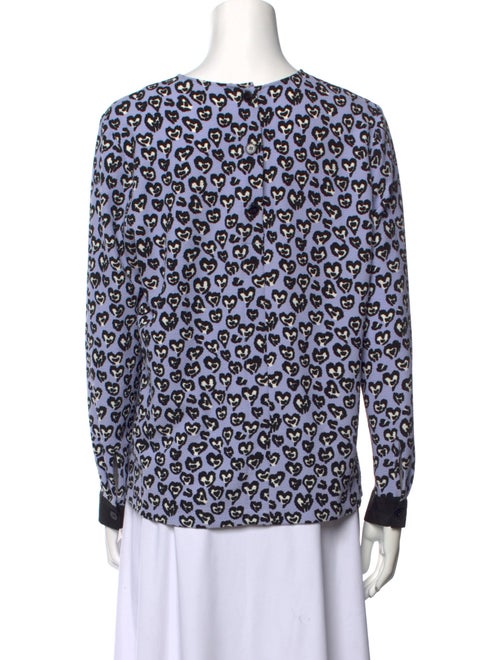 Sandro Printed Crew Neck Blouse
