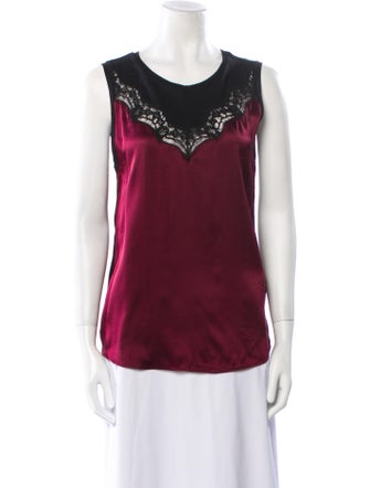 Sandro Colorblock Pattern Scoop Neck Top