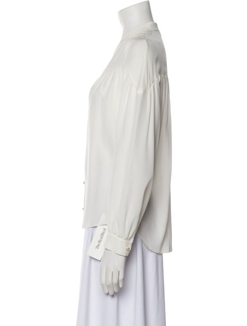 Sandro Silk V-Neck Button-Up Top