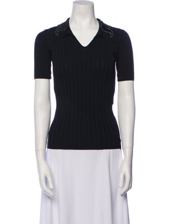 Sandro V-Neck Short Sleeve Polo