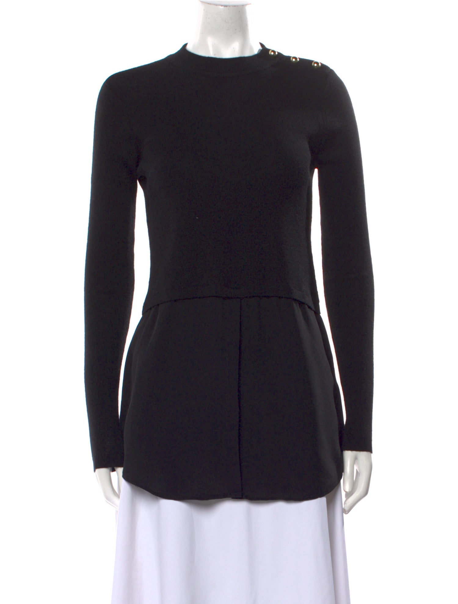 Sandro Merino Wool Mock Neck Top