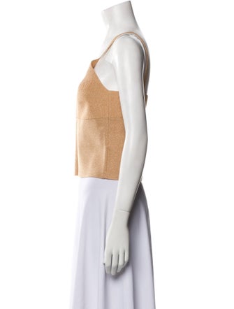 Sandro V-Neck Sleeveless Crop Top