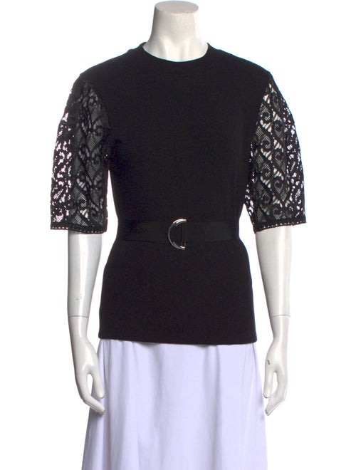 Sandro Lace Pattern Crew Neck Top