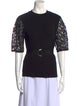 Sandro Lace Pattern Crew Neck Top