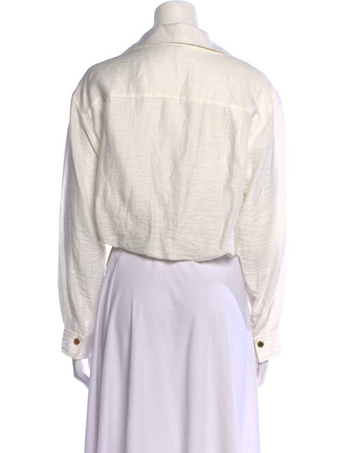 Sandro Silk Long Sleeve Crop Top