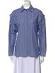 Sandro Striped Long Sleeve Button-Up Top