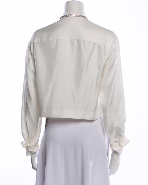 Sandro Long Sleeve Crop Top