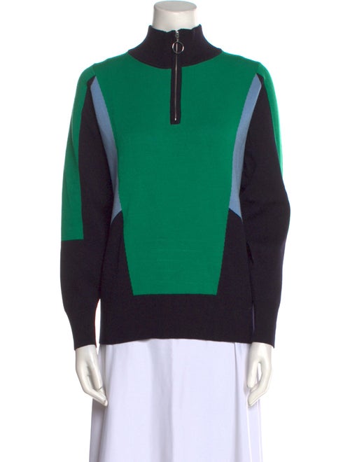 Sandro Colorblock Pattern Mock Neck Sweater