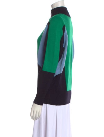 Sandro Colorblock Pattern Mock Neck Sweater