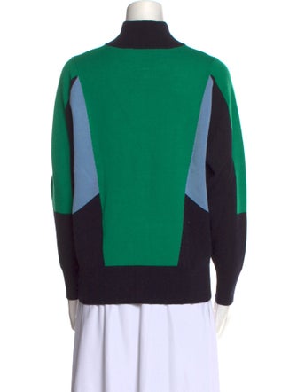 Sandro Colorblock Pattern Mock Neck Sweater