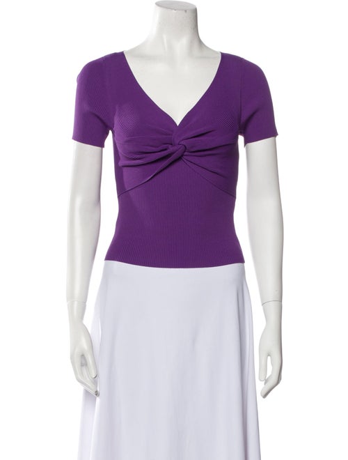 Sandro V-Neck Short Sleeve Crop Top