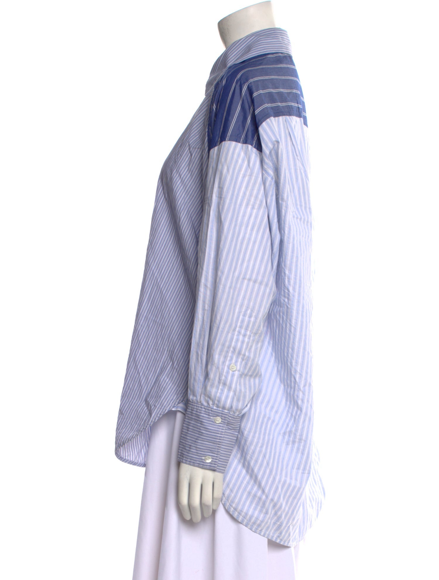 Sandro Striped Long Sleeve Button-Up Top