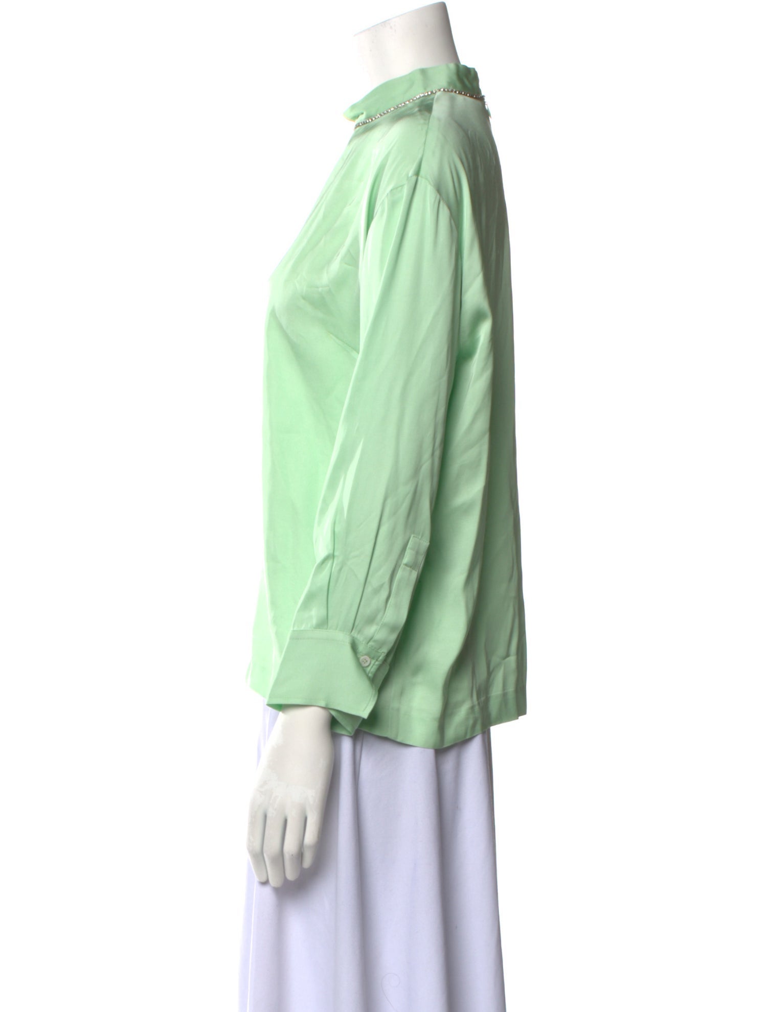 Sandro Mock Neck Three-Quarter Sleeve Blouse