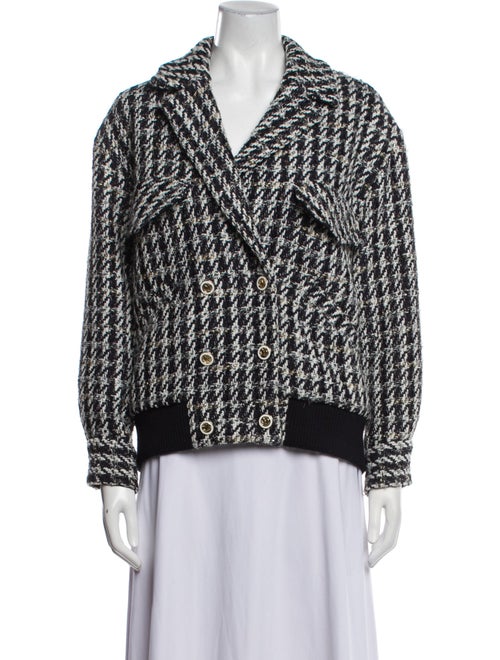 Sandro Nylon Tweed Pattern Blazer