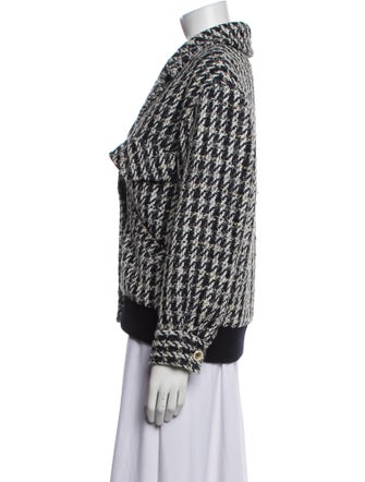 Sandro Nylon Tweed Pattern Blazer