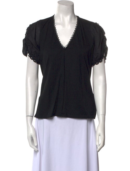 Sandro V-Neck Short Sleeve Blouse