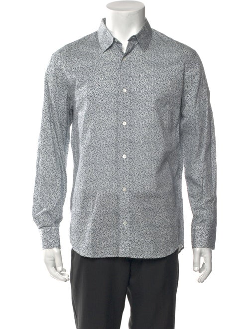 Sandro Printed Long Sleeve Dress Shirt
