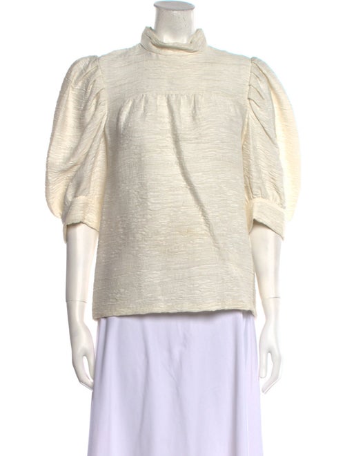 Sandro Mock Neck Three-Quarter Sleeve Top