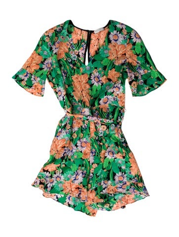 Sandro Jumpsuits and Rompers Silk Floral Print Romper 2 | XS