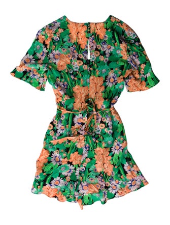 Sandro Silk Floral Print Romper