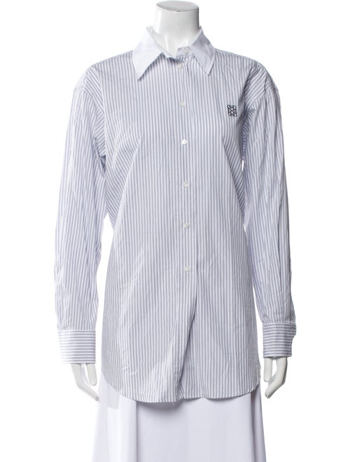 Sandro Striped Long Sleeve Button-Up Top