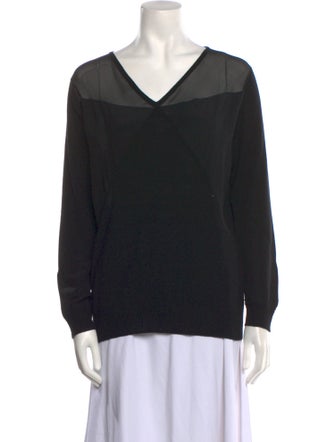 Sandro V-Neck Long Sleeve Sweatshirt