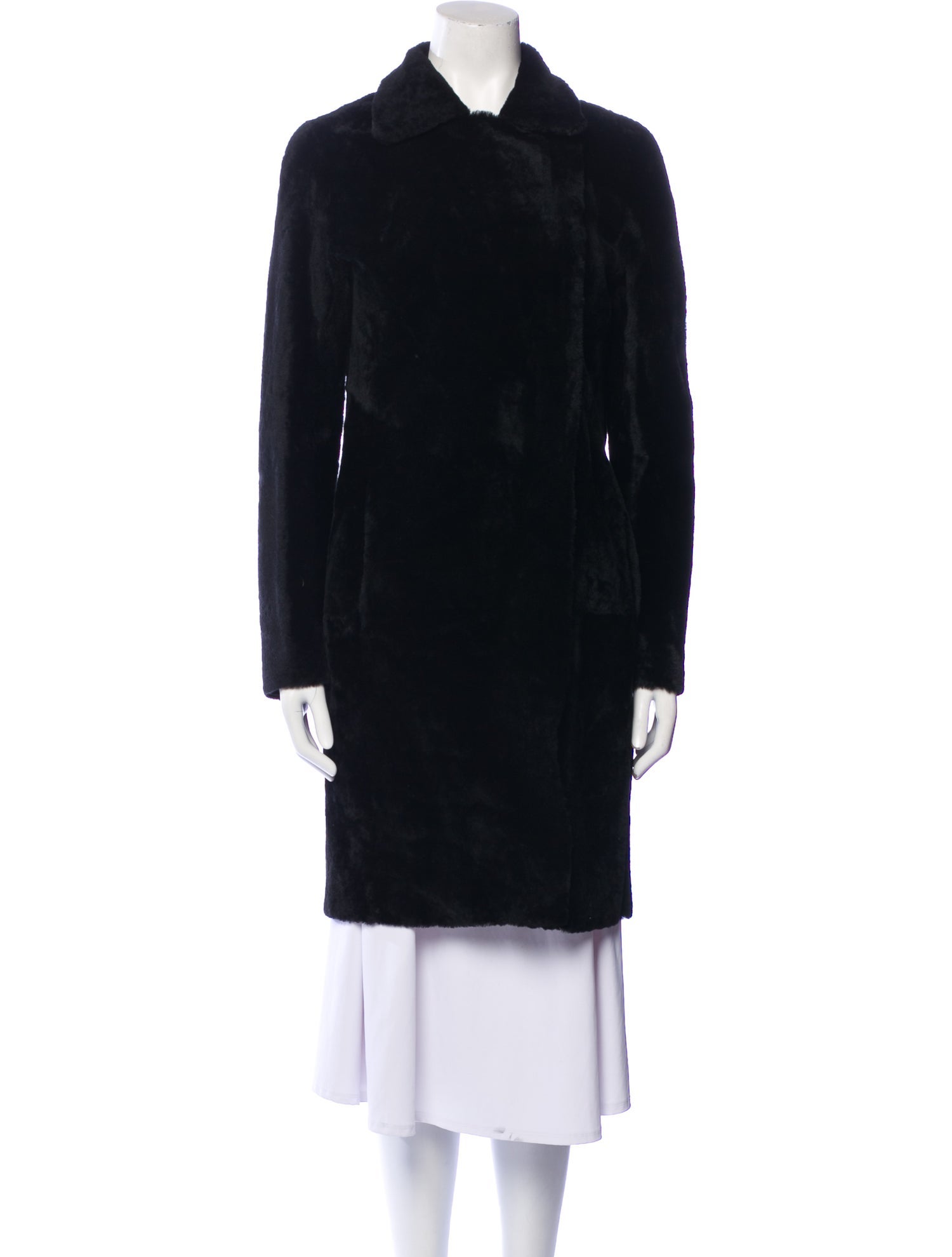 Sandro Lamb Leather Faux Fur Coat