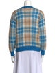 Sandro Plaid Print Crew Neck Sweater
