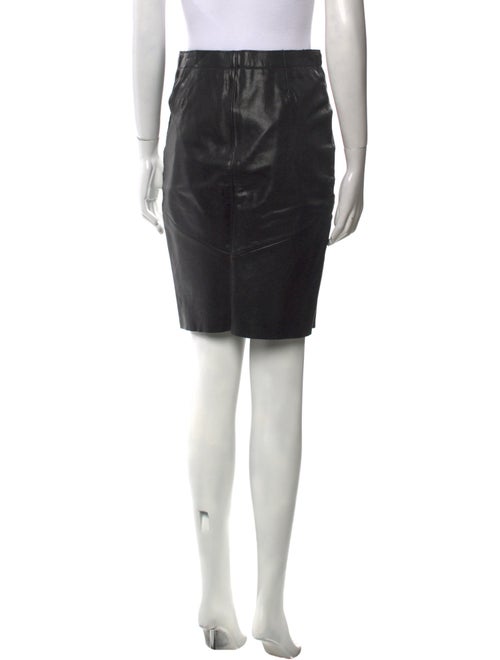 Sandro Goat Leather Knee-Length Skirt